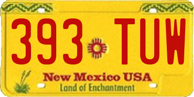 NM license plate 393TUW