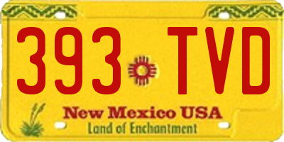 NM license plate 393TVD