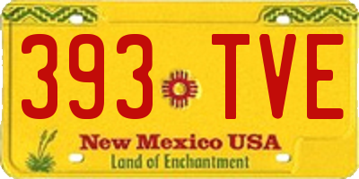 NM license plate 393TVE