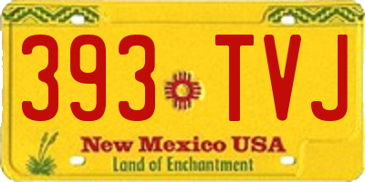 NM license plate 393TVJ