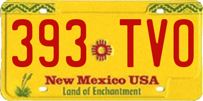 NM license plate 393TVO