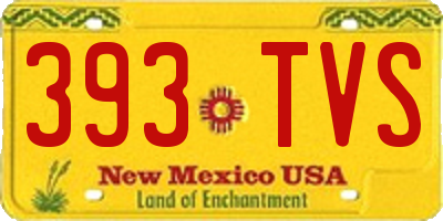 NM license plate 393TVS