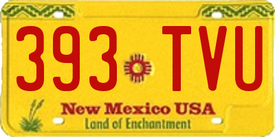 NM license plate 393TVU