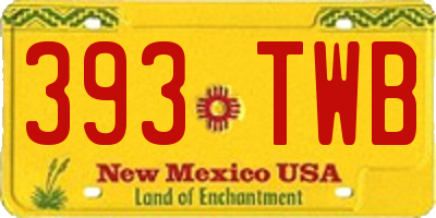 NM license plate 393TWB