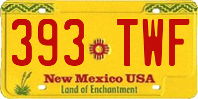 NM license plate 393TWF