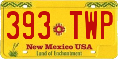 NM license plate 393TWP