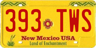 NM license plate 393TWS