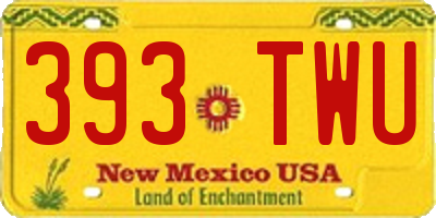 NM license plate 393TWU