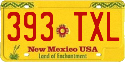 NM license plate 393TXL