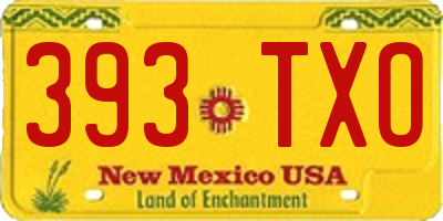 NM license plate 393TXO