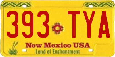 NM license plate 393TYA