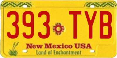 NM license plate 393TYB