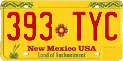 NM license plate 393TYC
