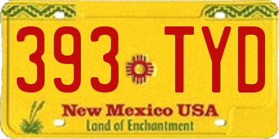 NM license plate 393TYD