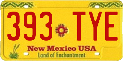 NM license plate 393TYE