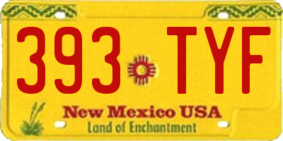 NM license plate 393TYF