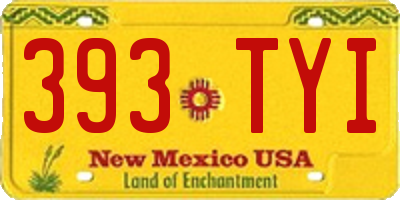NM license plate 393TYI