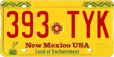 NM license plate 393TYK