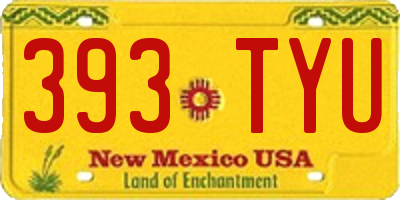 NM license plate 393TYU