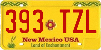 NM license plate 393TZL