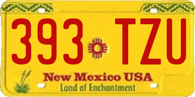 NM license plate 393TZU