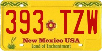 NM license plate 393TZW