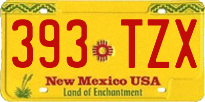 NM license plate 393TZX