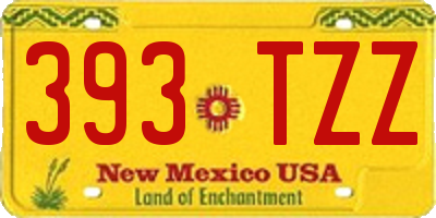 NM license plate 393TZZ