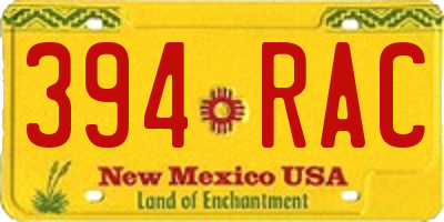 NM license plate 394RAC