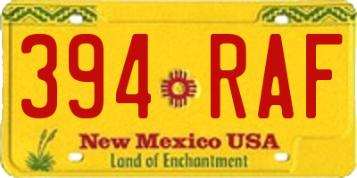 NM license plate 394RAF