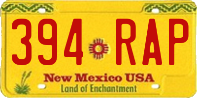 NM license plate 394RAP