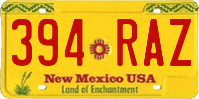 NM license plate 394RAZ