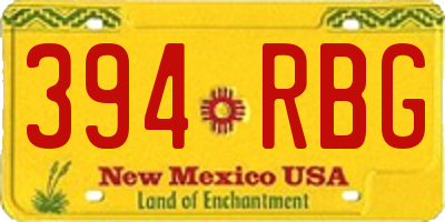 NM license plate 394RBG