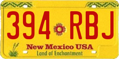 NM license plate 394RBJ
