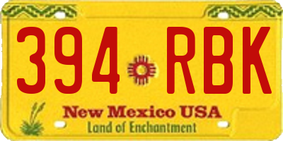 NM license plate 394RBK