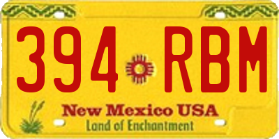 NM license plate 394RBM