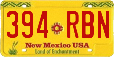 NM license plate 394RBN