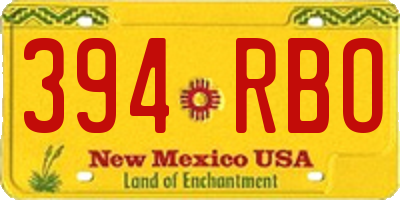 NM license plate 394RBO