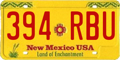 NM license plate 394RBU