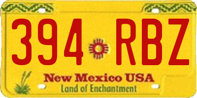 NM license plate 394RBZ