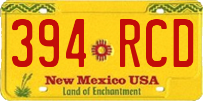 NM license plate 394RCD