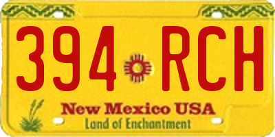 NM license plate 394RCH
