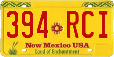 NM license plate 394RCI