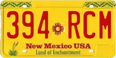 NM license plate 394RCM
