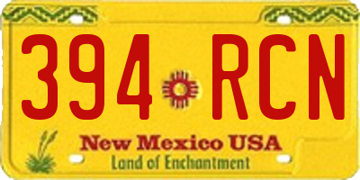 NM license plate 394RCN