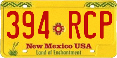 NM license plate 394RCP