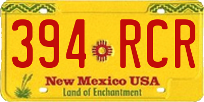 NM license plate 394RCR