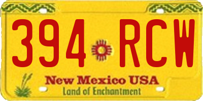 NM license plate 394RCW