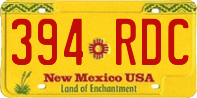 NM license plate 394RDC