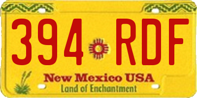 NM license plate 394RDF